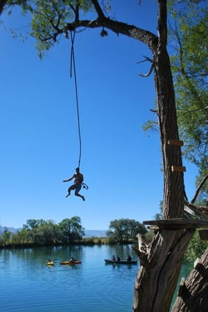 swimming hole and blue sky