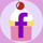 facebook icon on a cupcake