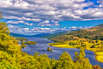 a breathtaking view of a river valley